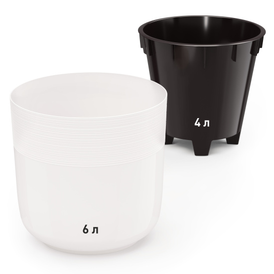 Горшок цв. "Линель" 6л двойной (белый) М8704