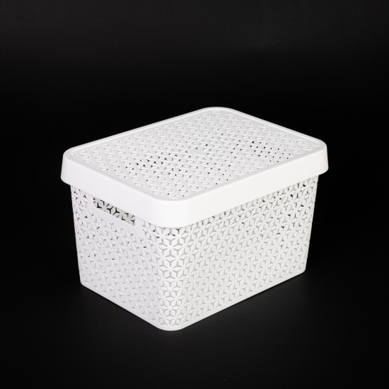 Корзина "Элемент" 17л (с крышкой)(белый) М9019