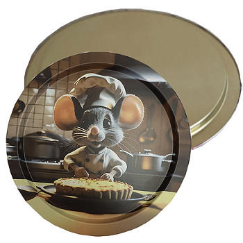 Поднос сервировочный жестяной "Мышь" 310*310*17мм ID10096