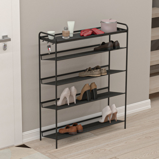 Подставка для обуви 5-и полочная "Женева 35"  (черный)