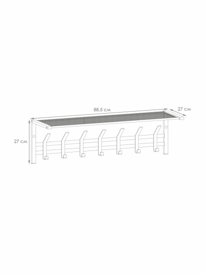 Вешалка с полкой "Торонто 31" hanger with shelf (Графит) 