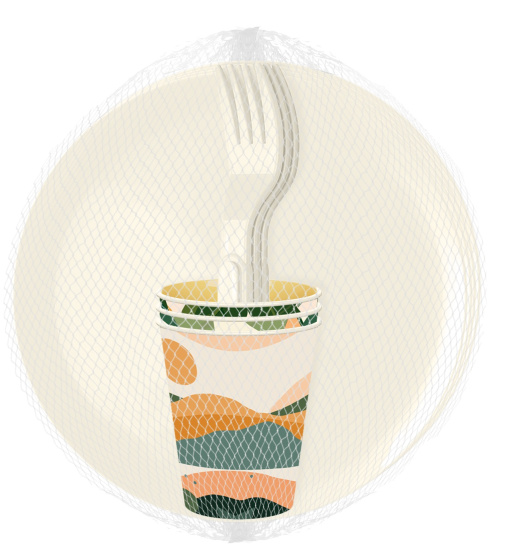 Набор для пикника 9 предметов с декором светло-бежевый 223124125/01 Набор для пикника 9 предметов с декором светло-бежевый 223124125/01