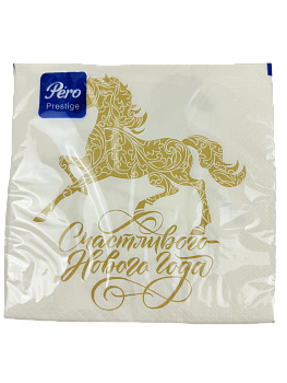 Салфетки Pero Prestige 33*33 Счастливый год 3сл 20л 4320