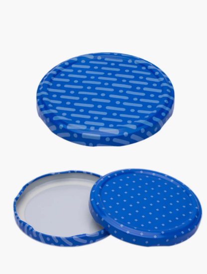 Крышки металлические винтовые ТО-82 Автоклавная Синяя для стерилизации (20шт)