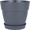 Горшок для цветов InGreen Villa de Fiori,фикс.под.26л,D380мм,на колес.,улканический серыйIG660510026