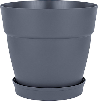 Горшок для цветов InGreen Villa de Fiori,фикс.под.26л,D380мм,на колес.,улканический серыйIG660510026