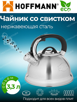 Чайник для плиты 3,3л НМ 5549-5 со свистком, с шильдиком