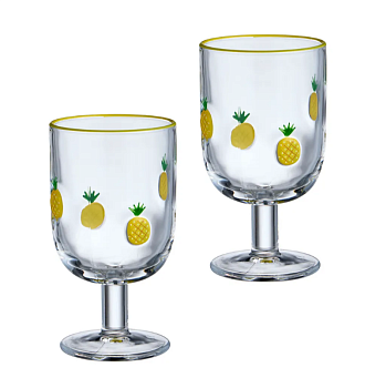 НАБОР БОКАЛОВ ДЛЯ ВИНА "FRUITY PINEAPPLE" ИЗ 2 ШТ. 350 МЛ 685-137 НАБОР БОКАЛОВ ДЛЯ ВИНА "FRUITY PINEAPPLE" ИЗ 2 ШТ. 350 МЛ 685-137