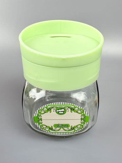 Набор банок 200мл 6шт с крышкой-дозатором поворотным НЕЖНО-МЯТНЫЙ для сып.прод. на дер.под. Набор банок 200мл 6шт с крышкой-дозатором поворотным НЕЖНО-МЯТНЫЙ для сып.прод. на дер.под.