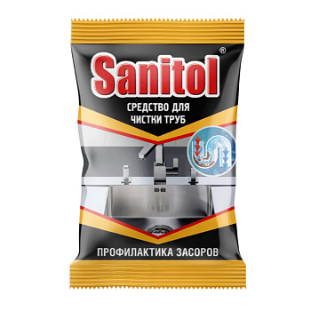 Средство для прочистки труб Антизасор 90гр Sanitol ЧС-152