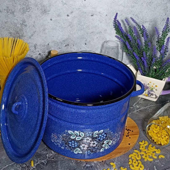 Кастрюля 12,5л цил. син. с зерн. Голубика 1с300с Кастрюля 12,5л цил. син. с зерн. Голубика 1с300с