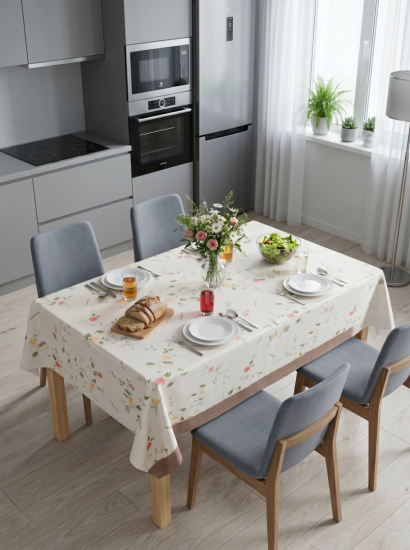 Клеенка Алегра, 140 см, SR6056-1, Кремовые цветы