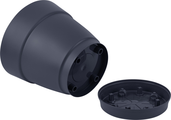 Горшок для цветов InGreen Villa de Fiori,фикс.под.26л,D380мм,на колес.,улканический серыйIG660510026