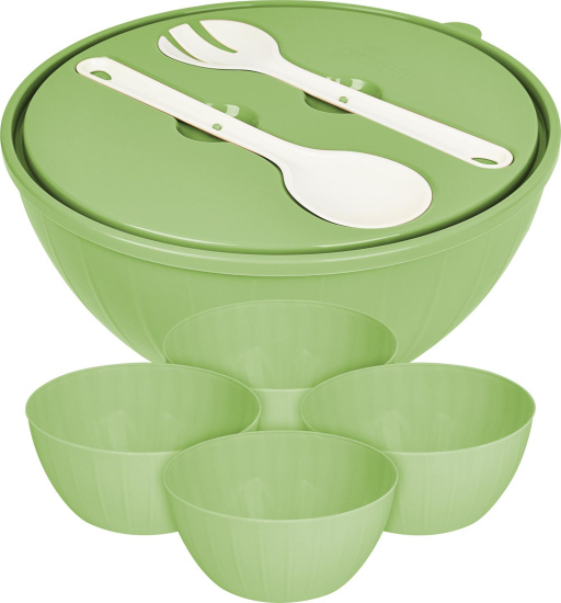 Набор салатников Sugar&Spice Vanilla (4х0,6л) + 5л с приборами фисташка SE182712050 