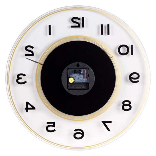 4041-029 Часы настенные из стекла d-39 см, открытая стрелка, "Мусульманские" Рубин