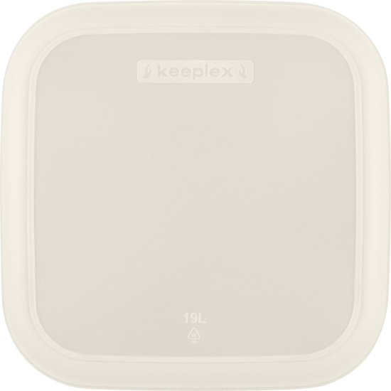 Корзина для хранения Keeplex Дождь с крышкой 19л квадратная белое облако KL141911048