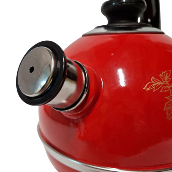 Чайник 3,5л Т04/35/01/15 (конс.ручка)-бордовый "Олимпия" (декор- нерж.сталь)