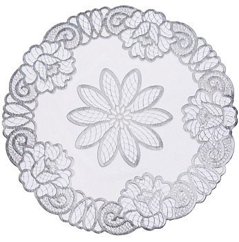 Салфетка Grace Лейс 38*38 LO-1009B Серебро круг,,