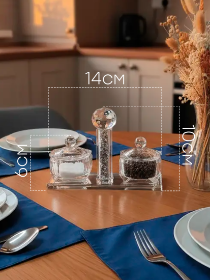 Солонки на подставке в серебре OLS-6797-12