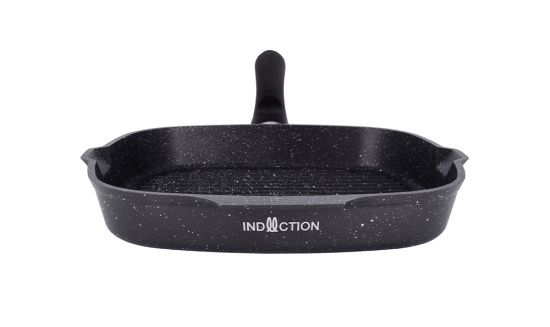 Сковорода-гриль квадрат. 280х280мм с ручкой,АП(темный мрамор)линия "Marble Induction" сгкмти280а Сковорода-гриль квадрат. 280х280мм с ручкой,АП(темный мрамор)линия "Marble Induction" сгкмти280а