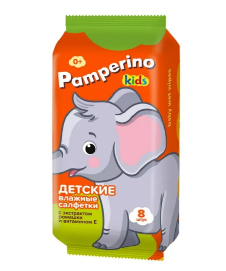 Салфетки влажные №8 Kids детские с ромашкой Mix Pamperino 72781 Салфетки влажные №8 Kids детские с ромашкой Mix Pamperino 72781