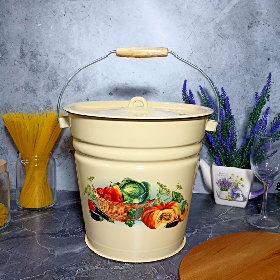 Ведро 12,0л с крышкой 1с28с с рисунком