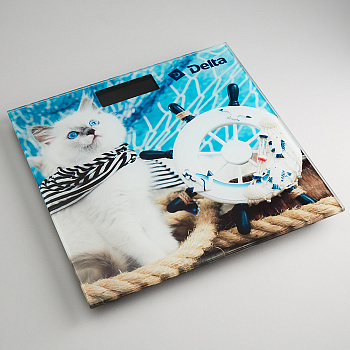 Весы напольные электронные DELTA "Кот моряк" D-9301