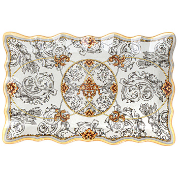БЛЮДО ДЛЯ СЕРВИРОВКИ   КОЛЛЕКЦИЯ "MONOGRAM" 25*16*2 СМ МАЛ. УП. = 6 ШТ. (МИН.ПАРТИЯ) (198-312)