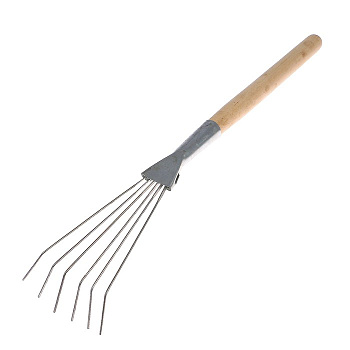 Грабли веерные проволочные оцинкованные цветочные с ручкой С662/1