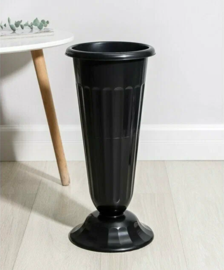 Ваза для цветов под срезку Д210мм,В440мм (черный) М5142