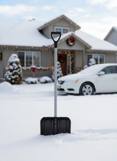 Лопата д/снега "Классика" 375х375мм d32 (с наконечником) (с черенком) М8814