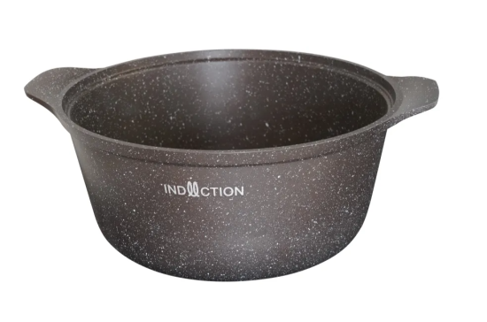 Кастрюля 4л со стекл. крышкой АП (кофейный мрамор) линия "Мраморная индукционная" кмки43а 