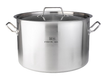 Котел 30 литров, диаметром 40см, с металлической крышкой U-SP30040M (Несорт.)