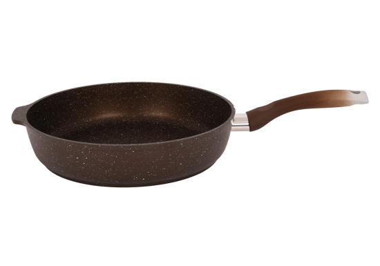 Сковорода 280/65мм с ручкой ,антипригарное покрытие (кофейный мрамор) смк281а Сковорода 280/65мм с ручкой ,антипригарное покрытие (кофейный мрамор) смк281а