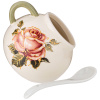 СОЛОНКА С ЛОЖКОЙ "КОРЕЙСКАЯ РОЗА" 9,5*9,5 СМ. ВЫСОТА=10 СМ. / 170 МЛ. (КОР=48ШТ.) (358-1982)