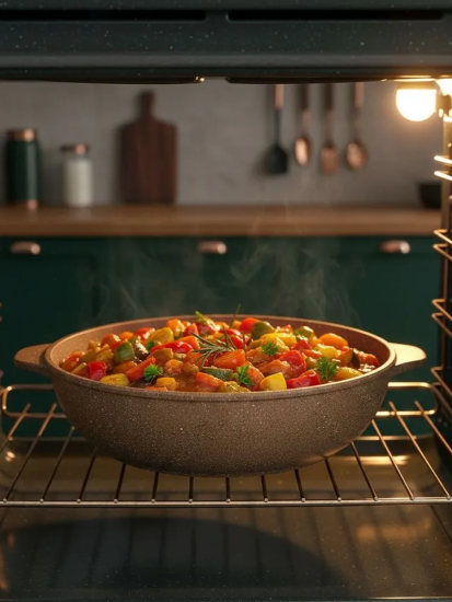 Жаровня с антипригарным покрытием и стеклянной крышкой ТМ Гардарика серия Алтай, 26 см 1826-07-10