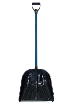 Снеговая лопата КУПЕЦ-2 пласт. с оц.план. 410х460мм, ø-32 с металл. черенком п/о и V-ручкой 14110