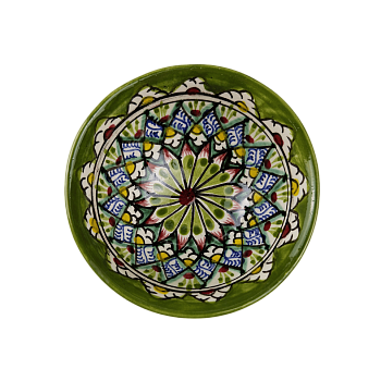 Пиала 11см, большая Риштанская керамика салатовая