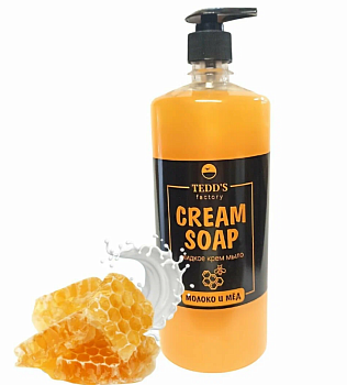 Мыло-крем 1л Молоко и мед (дозатор)