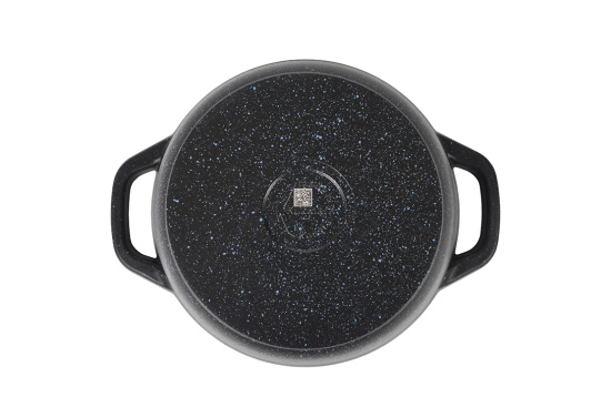 Кастрюля 4,5л со стеклянной крышкой, АП линия "Granit" (black) кгч45а