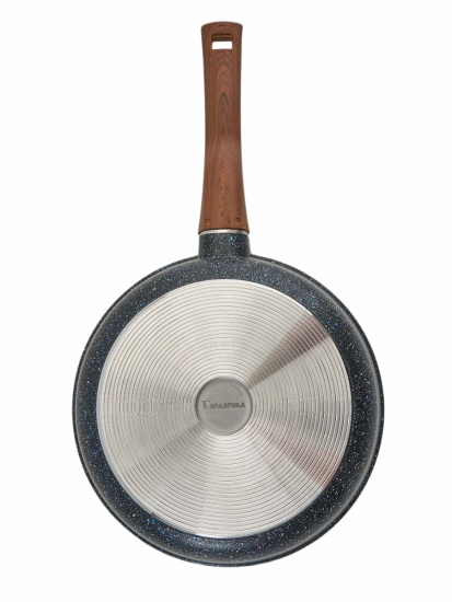 Сковорода-сотейник с а/п с крышкой и ручкой съемной д 26 лин.Гранит Серия "Мегалит 1026-14-01-10