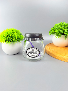 Банка д/хран.стекл.260мл ТО63 с крышкой silicopy чёрная+ложка "Beautiful home PEPPER" 00485-00681   