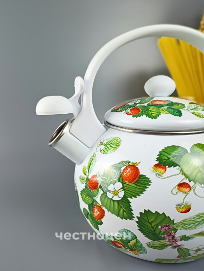 ЧАЙНИК AGNESS ЭМАЛИРОВАННЫЙ СО СВИСТКОМ, 2,2Л, ИНДУКЦИОННОЕ ДНО 934-569