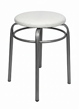 Табурет "Люкс" с кольцом к/з бел.крокодил н.хром