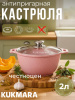 Кастрюля 2л со стеклянной крышкой,АП линия "Тренд" (Роза) к21tsr