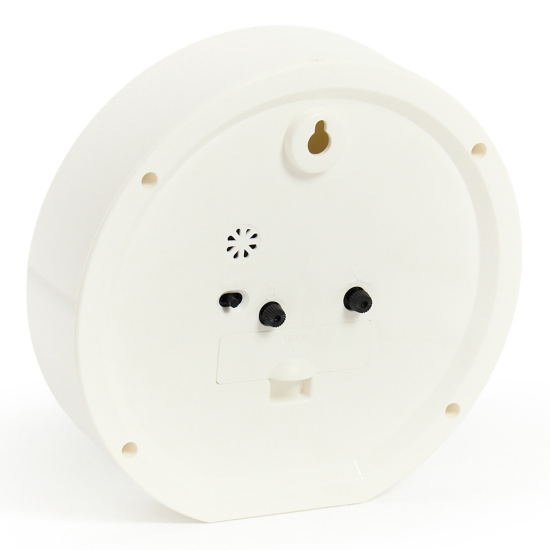 В4-063 (20) Будильник кварц d=15см, корпус белый "Цветочный паттерн", Рубин