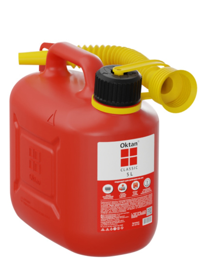 Канистра пластиковая 5л с гибким носиком для ГСМ OKTAN CLASSIC RED (121 510) А1-01-01