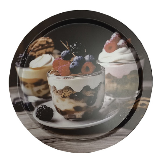 Поднос сервировочный жестяной "Десерт" 310*310*17мм ID10097