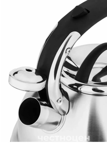 Чайник для плиты 4,0л со свистком, черная ручка НМ 55219