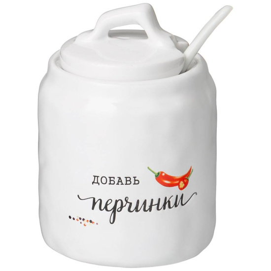 БАНОЧКА ДЛЯ СПЕЦИЙ С ЛОЖКОЙ КОЛЛЕКЦИЯ "CRUMPLED" 7,5*7,5*10,5 СМ 220 МЛ (157-216)
